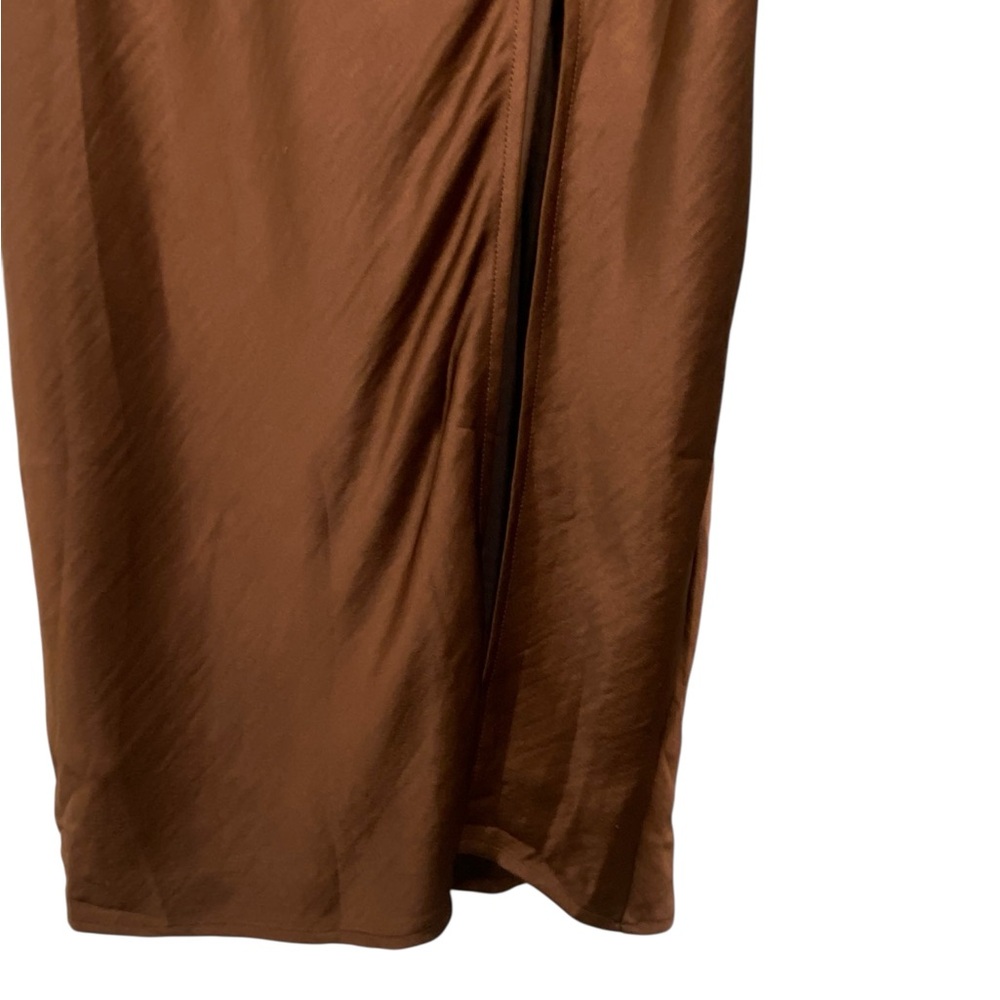 NEW Lulus Beyond Classy Brown Satin Halter Dress - Picture 5 of 8